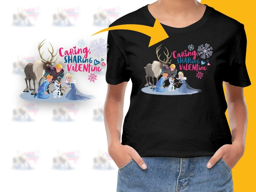 Caring Sharing Valentine with Frozen Characters PNG File - Teepew