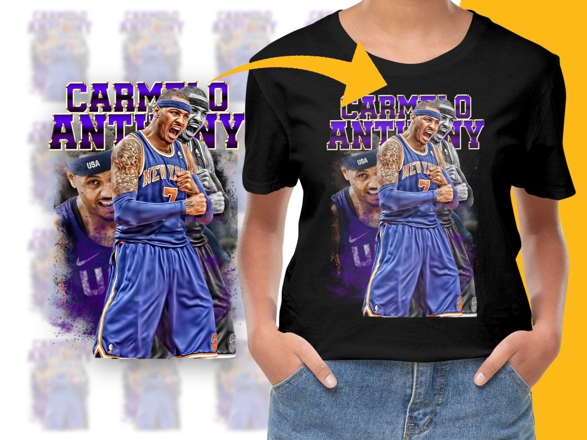 Carmelo Anthony Basketball Legend Bootleg PNG File - Teepew