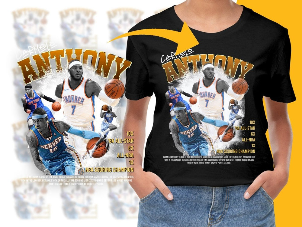 Carmelo Anthony Retro Basketball Legend Bootleg PNG File - Teepew