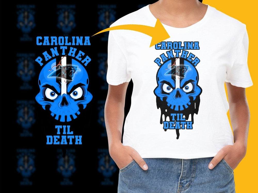 Carolina Panther Til Death Skull Design PNG File - Teepew