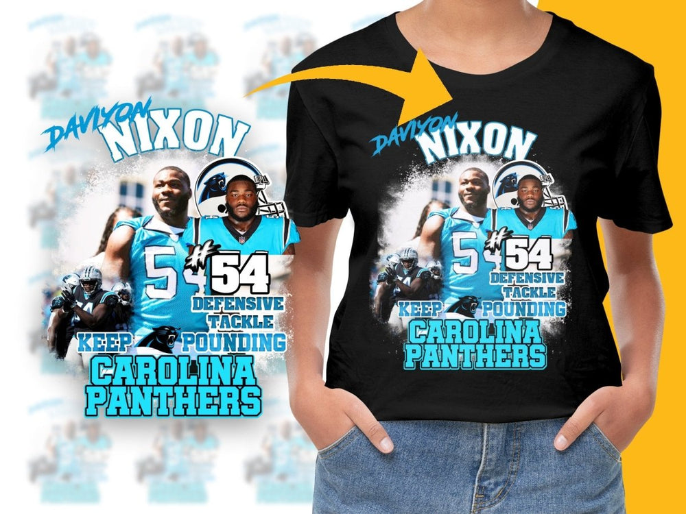 Carolina Panthers #54 Defensive Tackle Pounding PNG File - Teepew