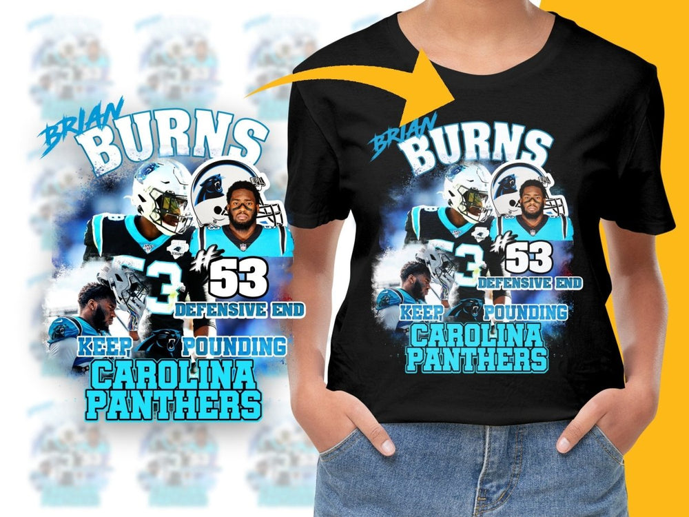 Carolina Panthers Brian Burns Defensive End PNG File - Teepew