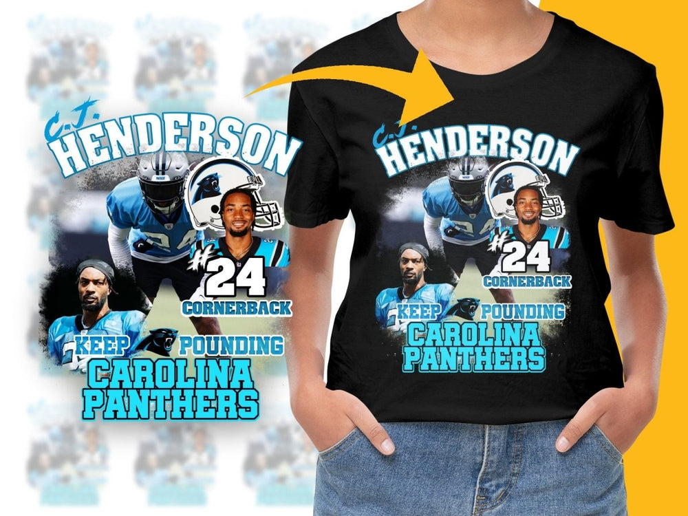 Carolina Panthers CJ Henderson Keep Pounding PNG File - Teepew