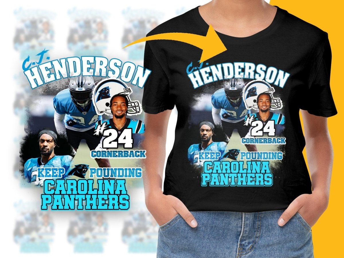 Carolina Panthers CJ Henderson Keep Pounding PNG File - Teepew