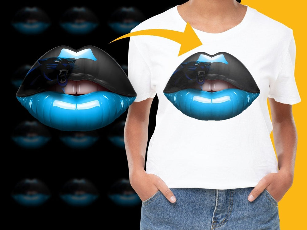 Carolina Panthers Fan Art Lips Design PNG File - Teepew