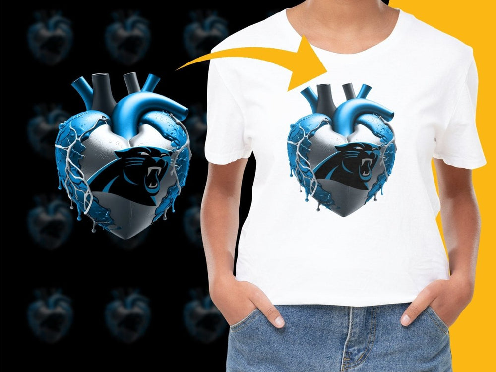 Carolina Panthers Heart Design Art PNG File - Teepew