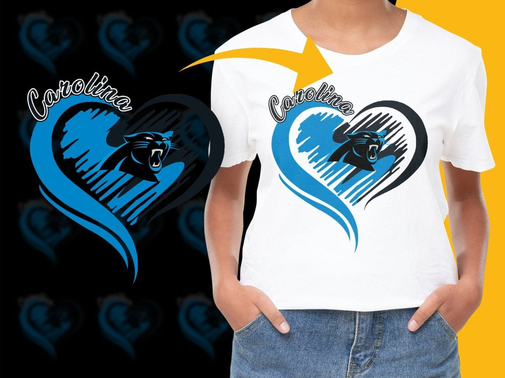 Carolina Panthers Heart Design Graphic PNG File - Teepew