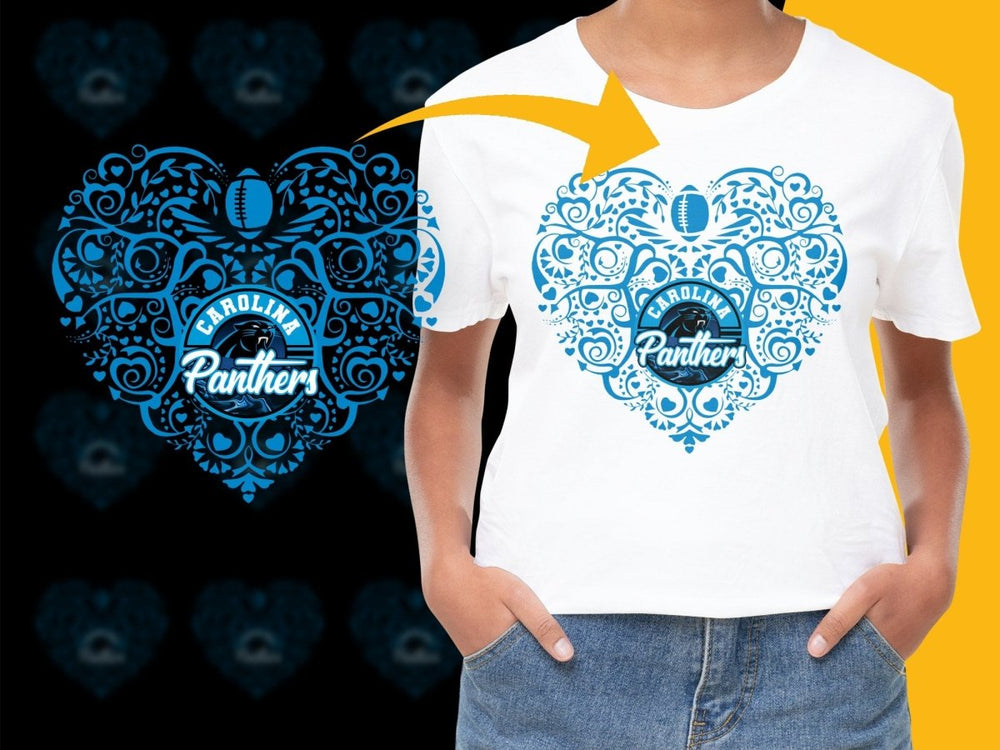 Carolina Panthers Heart Design Graphic PNG File - Teepew