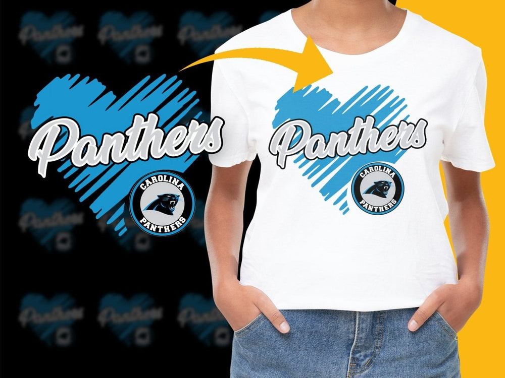 Carolina Panthers Heart Design Graphic PNG File - Teepew