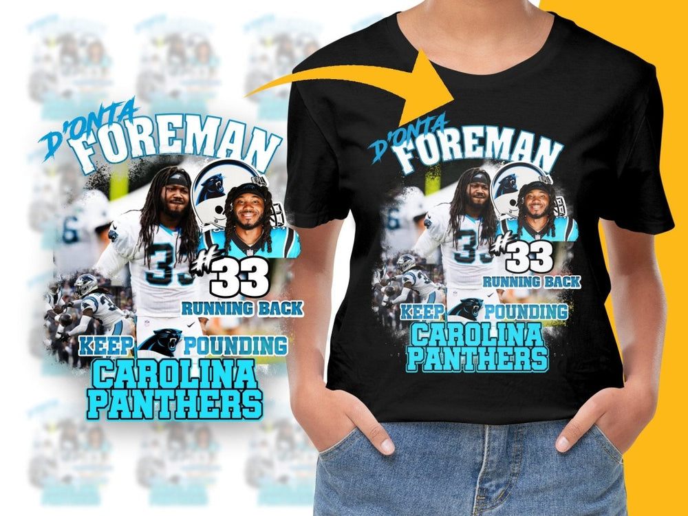Carolina Panthers Running Back #33 PNG File - Teepew