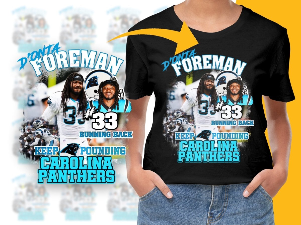 Carolina Panthers Running Back #33 PNG File - Teepew