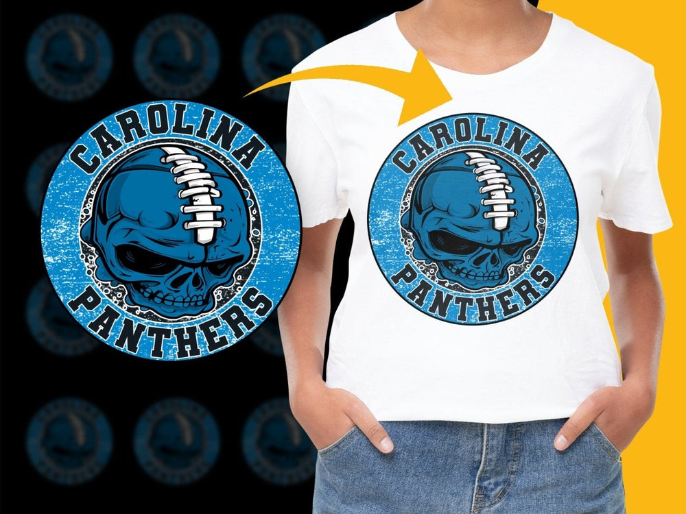 Carolina Panthers Skull Graphic Football PNG File - Teepew