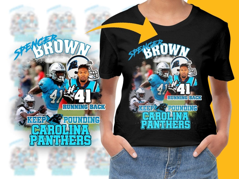 Carolina Panthers Spencer Brown Running Back PNG File - Teepew