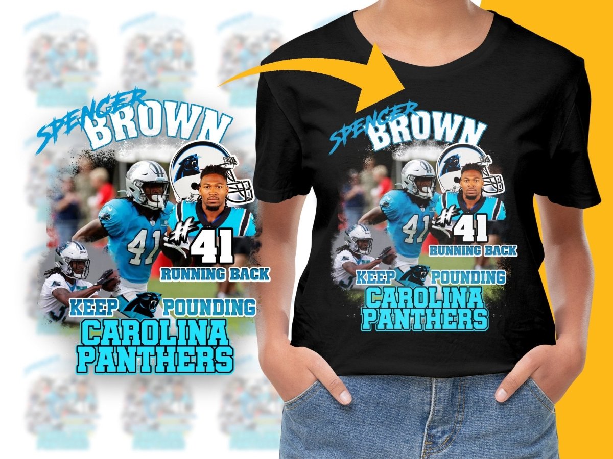 Carolina Panthers Spencer Brown Running Back PNG File - Teepew