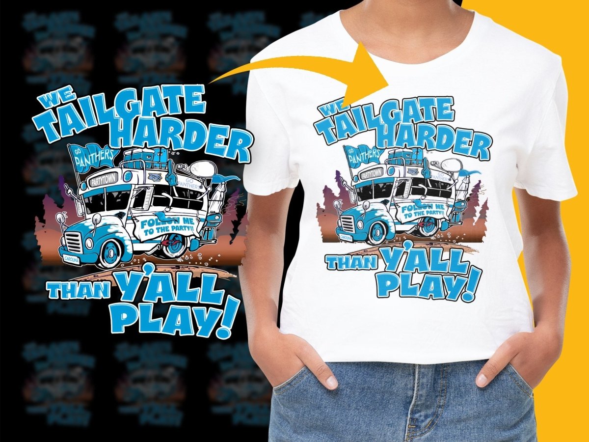 Carolina Panthers Tailgate Harder Graphic PNG File - Teepew