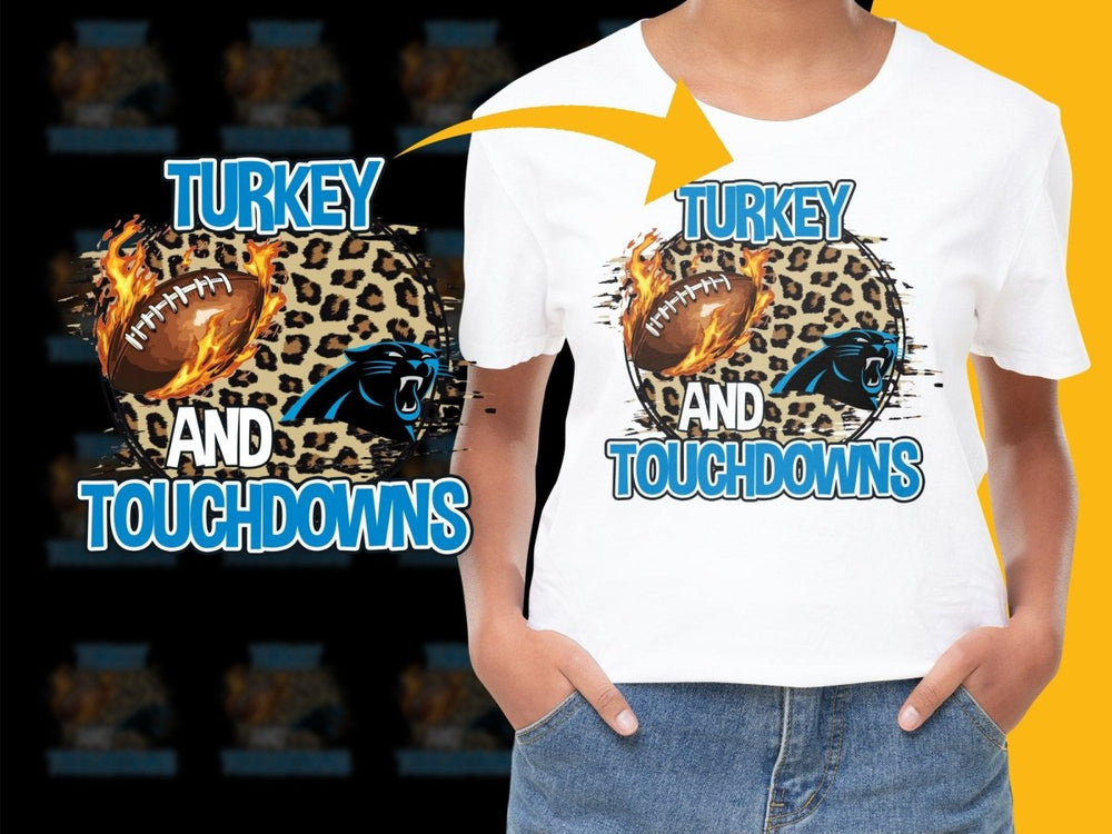 Carolina Panthers Turkey Touchdowns Thanksgiving PNG File - Teepew