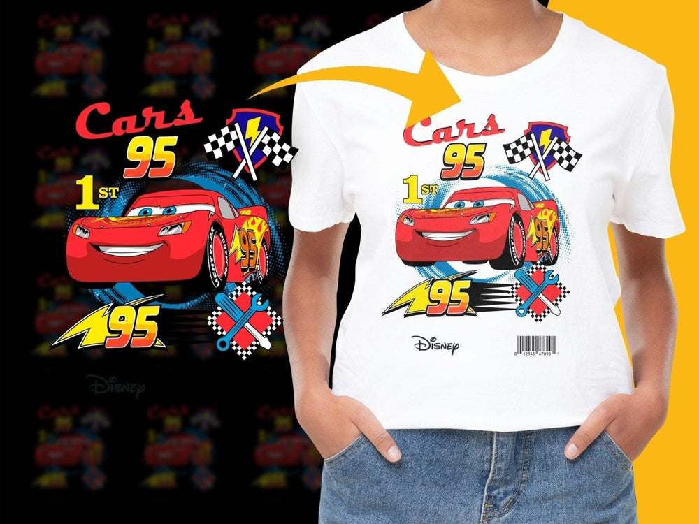 Cars Animated Racing Lightning McQueen Kids PNG File - Teepew