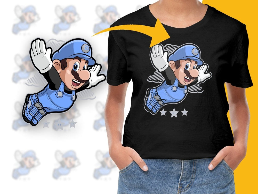 Cartoon Character Flying Over Stars Graphic PNG File - Teepew