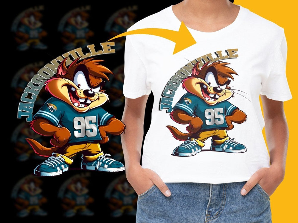 Cartoon Character in Jacksonville Jaguars Theme PNG File - Teepew