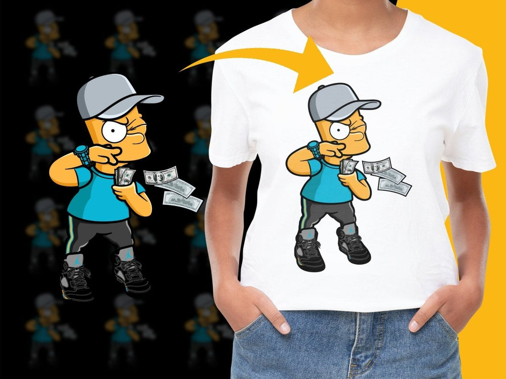 Cartoon Dollar Counting StreetWear PNG File - Teepew