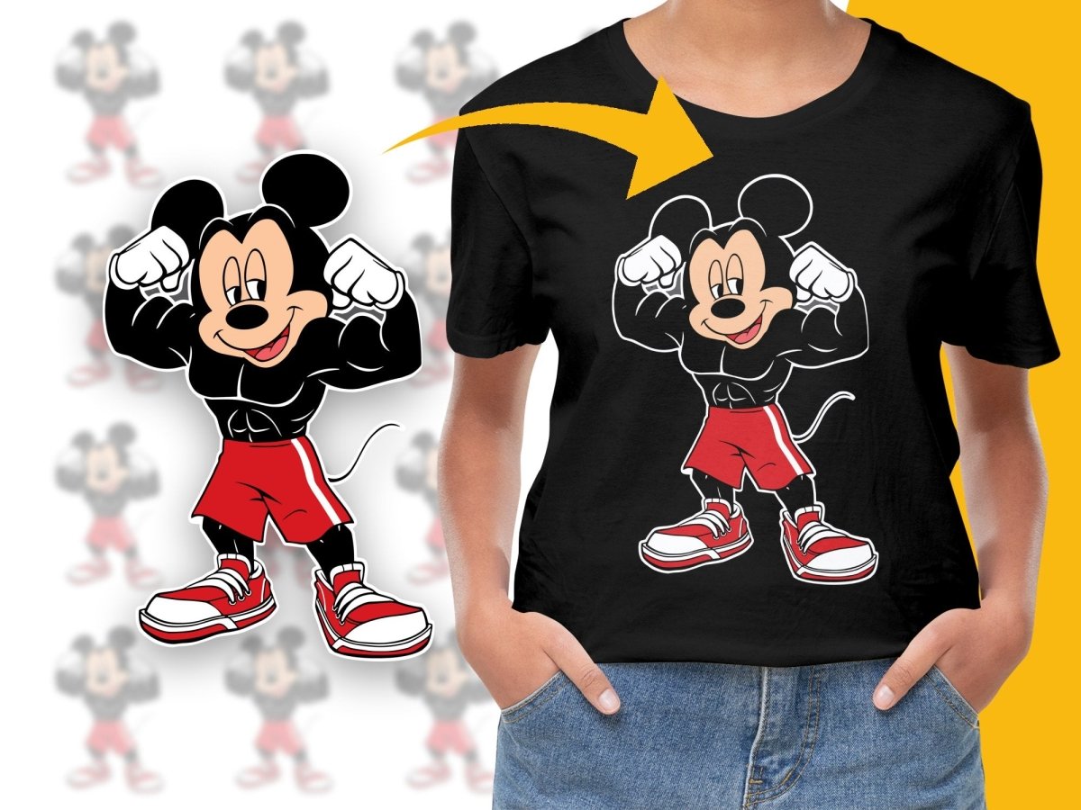 Cartoon Gym Enthusiast Character in Red Shorts PNG File - Teepew