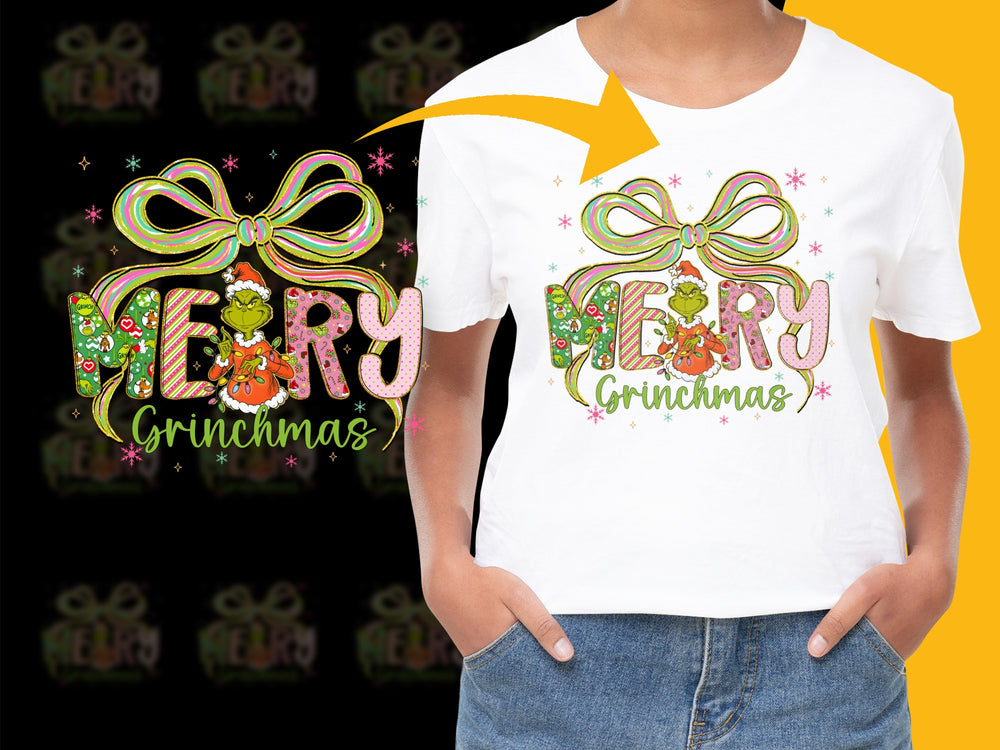 Merry Grinchmas T-Shirt Christmas Holiday Graphic Tee Whimsical Festive Apparel