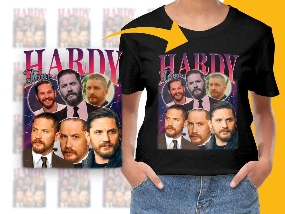 Tom Hardy Collage T-Shirt, Movie Star Graphic Tee, Actor Fan Gift, Unisex Black Top
