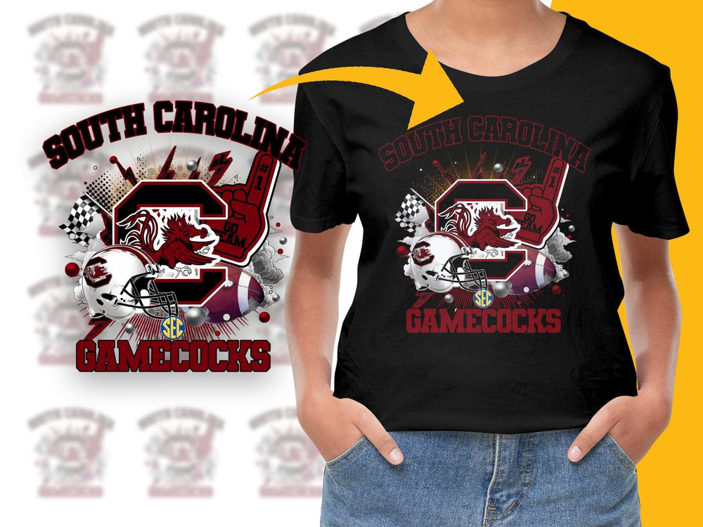 South Carolina Gamecocks Graphic T-Shirt, College Football Fan Apparel, Sporty Casual Wear