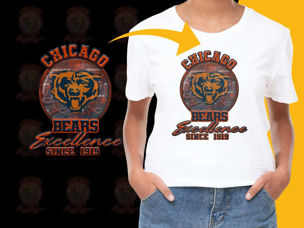 Chicago Bears T-Shirt, Excellence Since 1919, Vintage Logo, Sports Fan Apparel, Unisex White Tee
