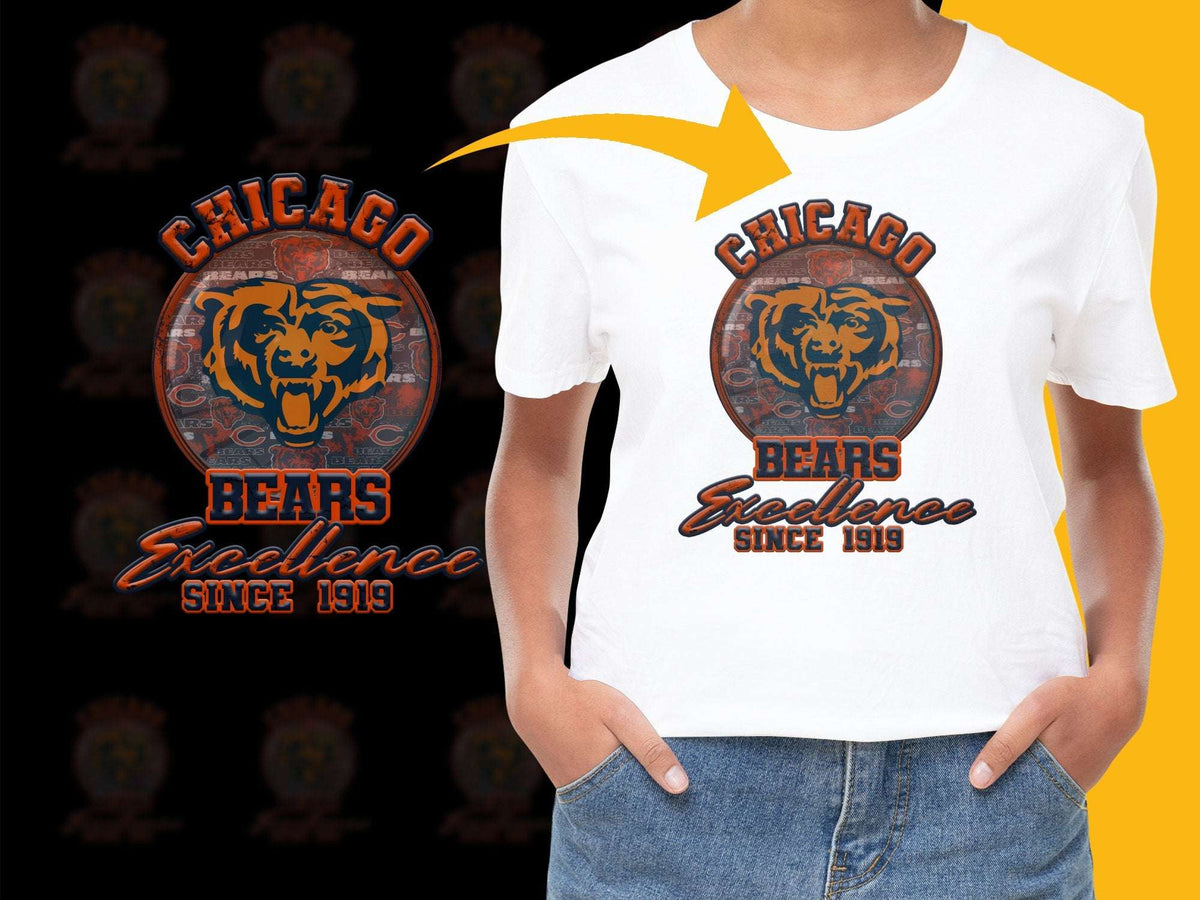 Chicago Bears T-Shirt, Excellence Since 1919, Vintage Logo, Sports Fan Apparel, Unisex White Tee