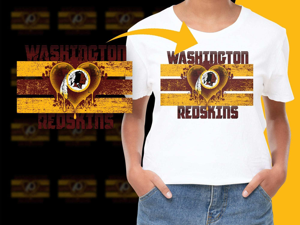 Vintage Washington Redskins T-Shirt, Retro Sports Logo Tee, Heart Design, Youth and Adult Sizes Available