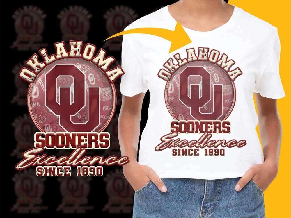 Oklahoma Sooners T-Shirt, Vintage College Football Tee, Excellence Since 1890 Graphic Shirt