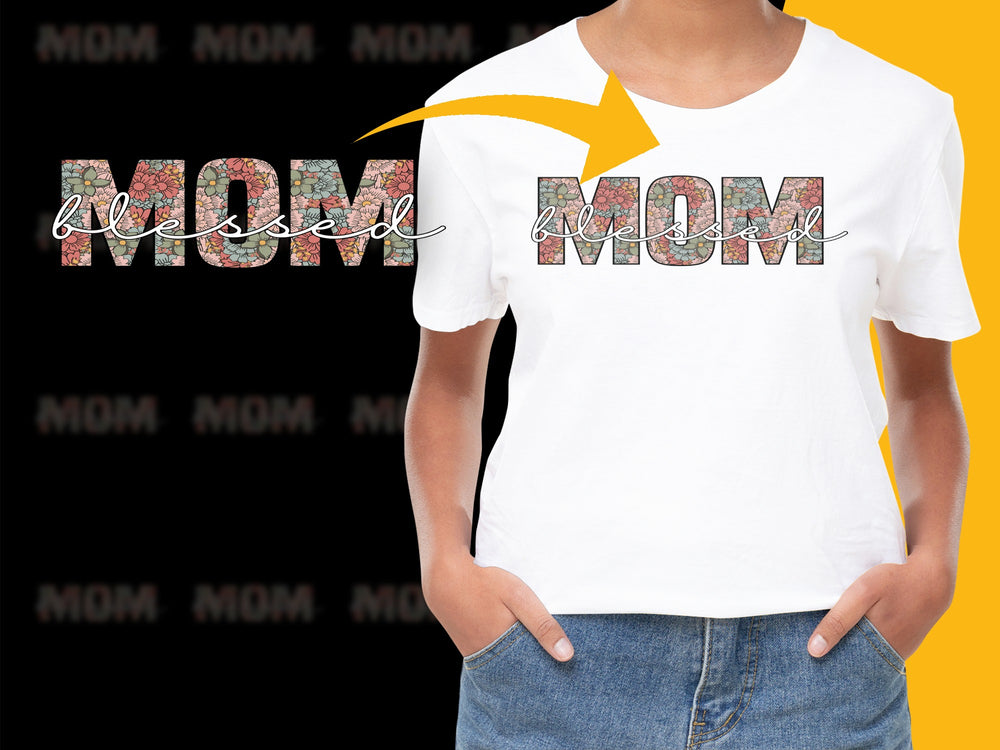 Floral Mom T-Shirt, Colorful Mother's Day Gift, Women's White Tee, Casual Spring Fashion Top