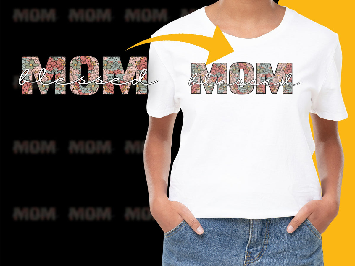 Floral Mom T-Shirt, Colorful Mother's Day Gift, Women's White Tee, Casual Spring Fashion Top