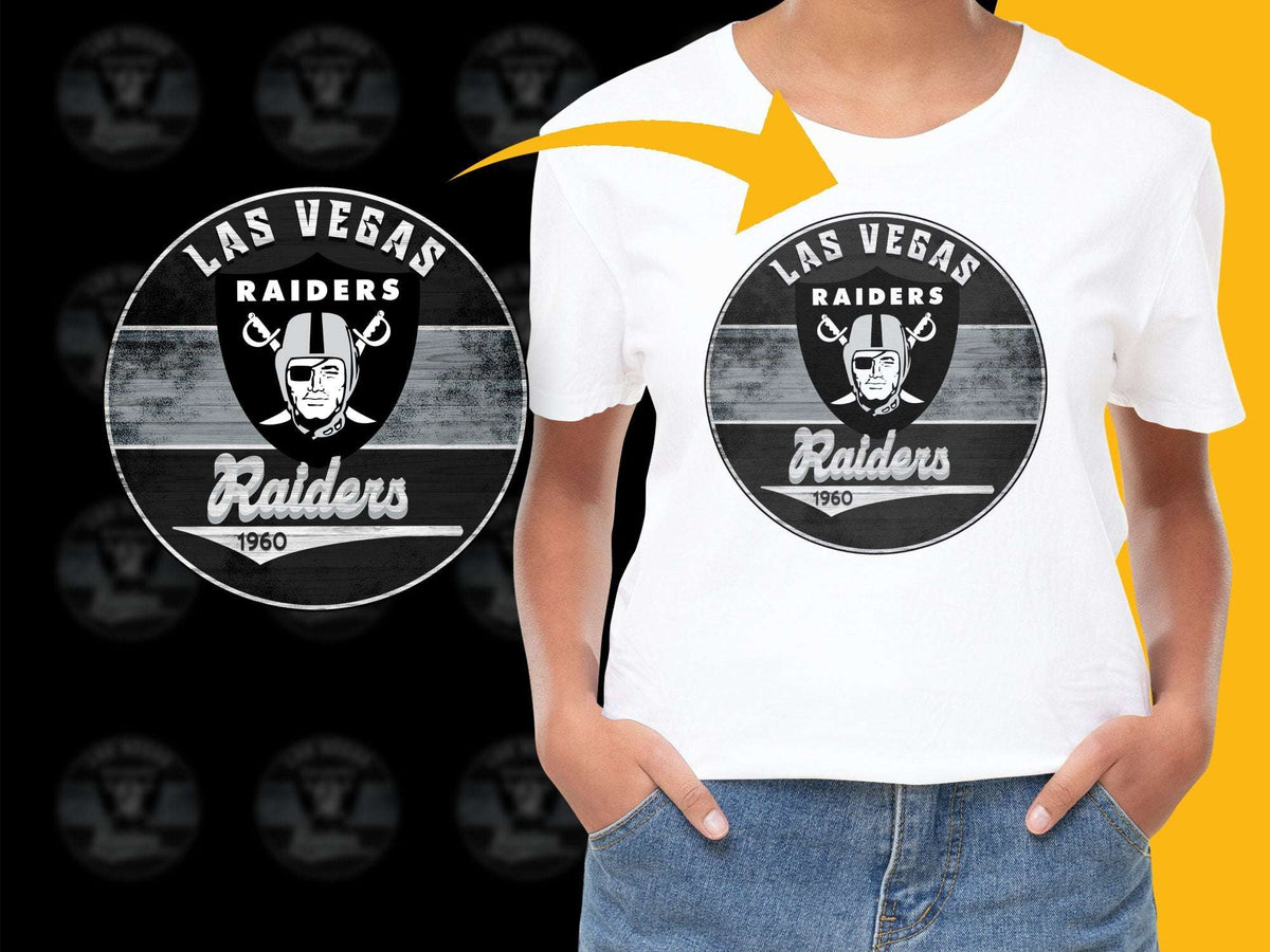 Las Vegas Raiders T-Shirt Vintage Logo Design, Sports Fan Apparel, Black and White Graphic Tee, 1960 Retro Style