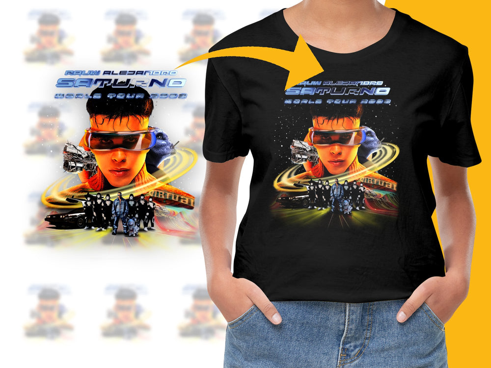 Retro Futuristic T-Shirt, Cyberpunk Style Graphic Tee, Neon Colors, Unisex Fashion Top