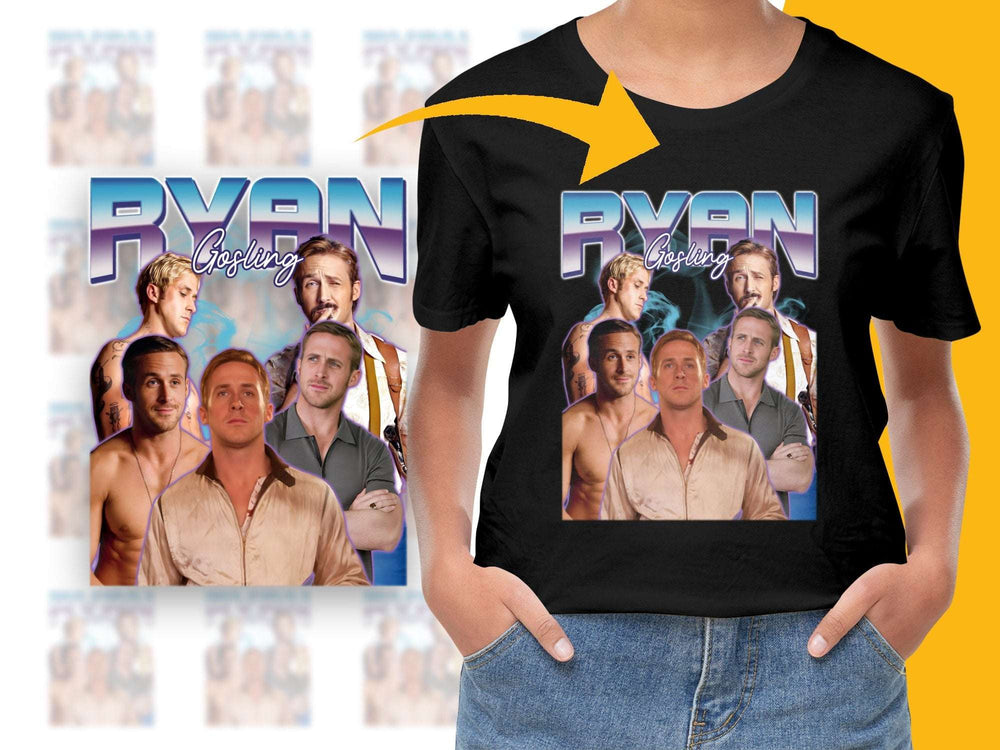 Ryan Gosling Graphic T-Shirt, Collage Style, Celebrity Fan Tee, Unisex Fashion Top, Casual Wear, Gift Idea