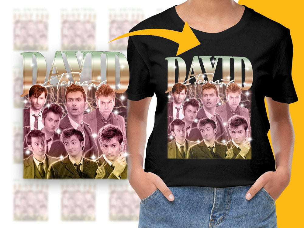 David Tennant Doctor Who Collage T-Shirt, Unisex Fan Tee, Unique Graphic Design Shirt