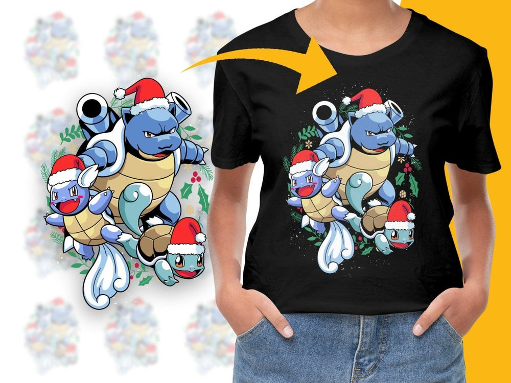 Celebrate Christmas with Blastoise Squirtle Wartortle PNG File - Teepew