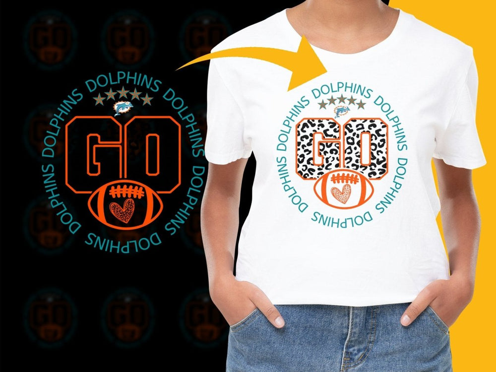 Celebrate Miami Dolphins Leopard Print 60th PNG File - Teepew
