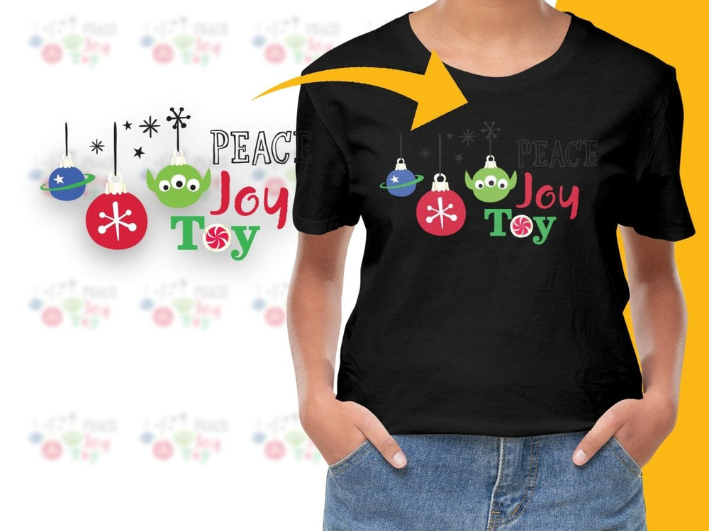 Celebrate Peace Joy Toy Christmas with Alien PNG File - Teepew