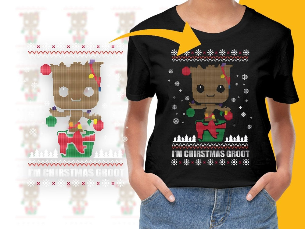Celebrate with Baby Groot Ugly Christmas PNG File - Teepew