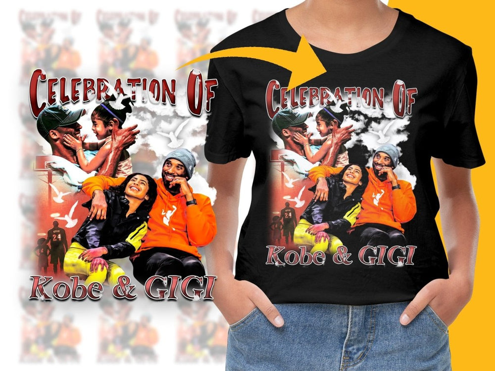Celebration Of Kobe And Gigi Basketball Legend Family Bootleg Graphic PNG File - Teepew