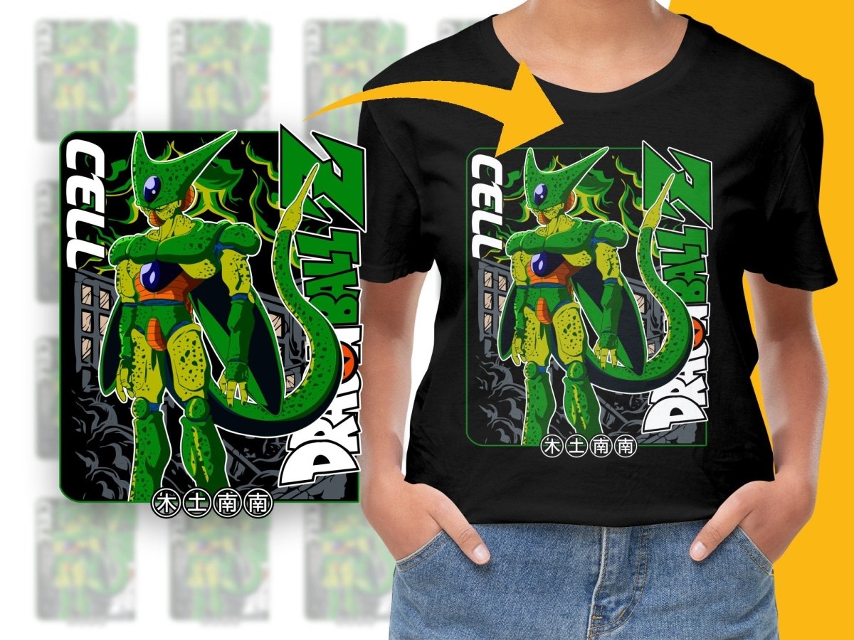 Cell from Dragon Ball Z Design Graphic PNG File - Teepew
