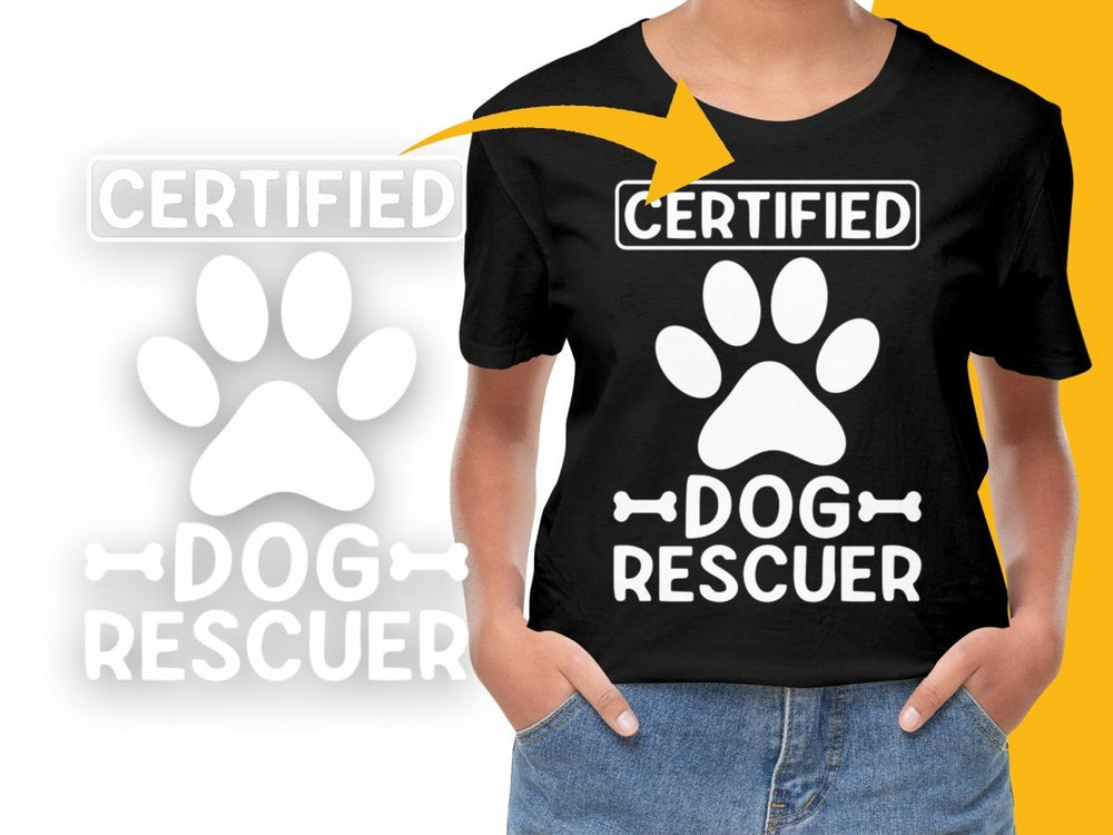 Certified Dog Rescuer Paw Print Graphic PNG File - Teepew