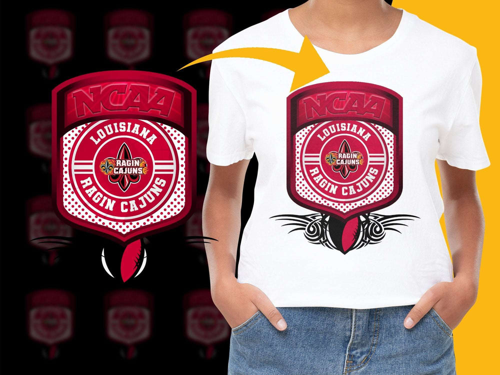 NCAA Louisiana Ragin' Cajuns Logo T-Shirt, College Fan Apparel, Sports Graphic Tee