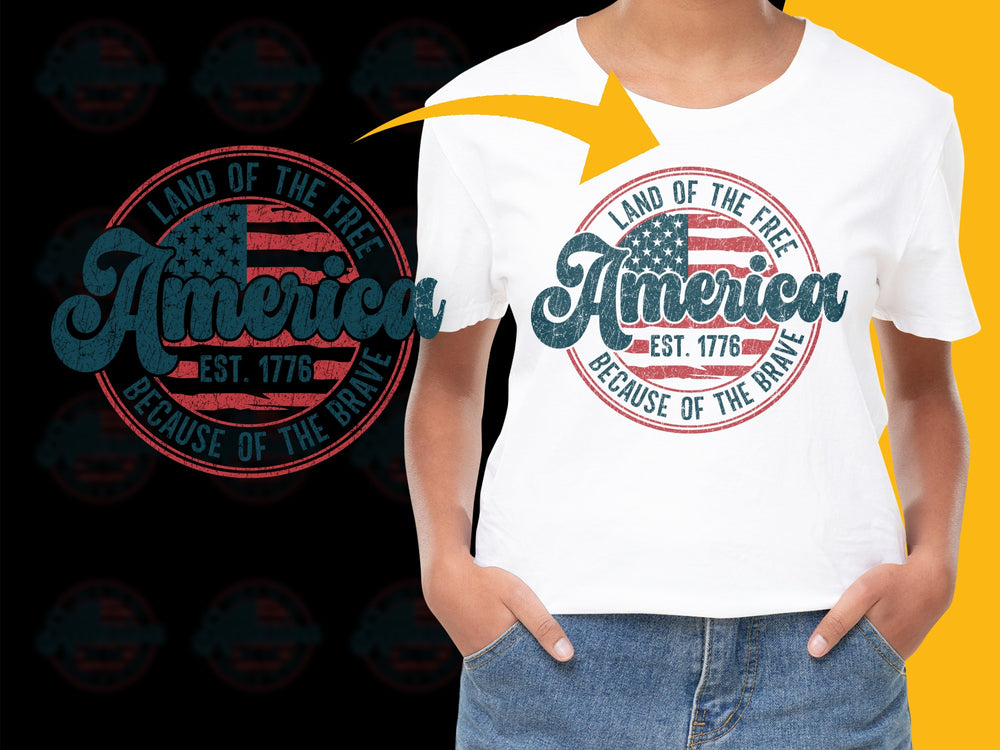 Patriotic American T-Shirt, Land of the Free, USA Pride, Est. 1776, Unisex Graphic Tee