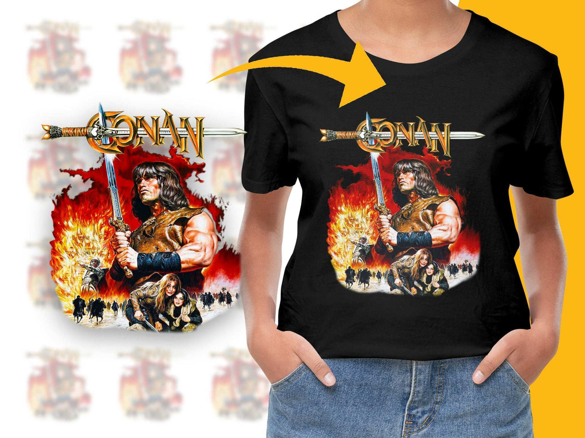 Conan the Barbarian Graphic T-Shirt, Vintage Fantasy Movie Tee, Retro Style Cotton Shirt, Unisex Fan Apparel