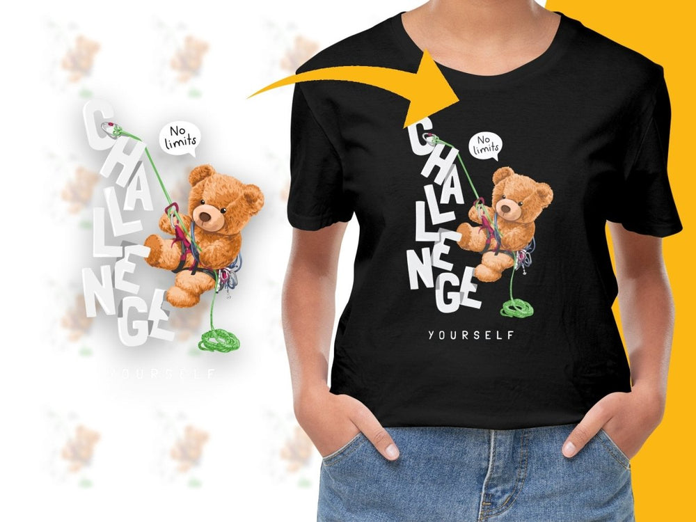 Challenge Yourself with No Limits Bear Print PNG File - Teepew