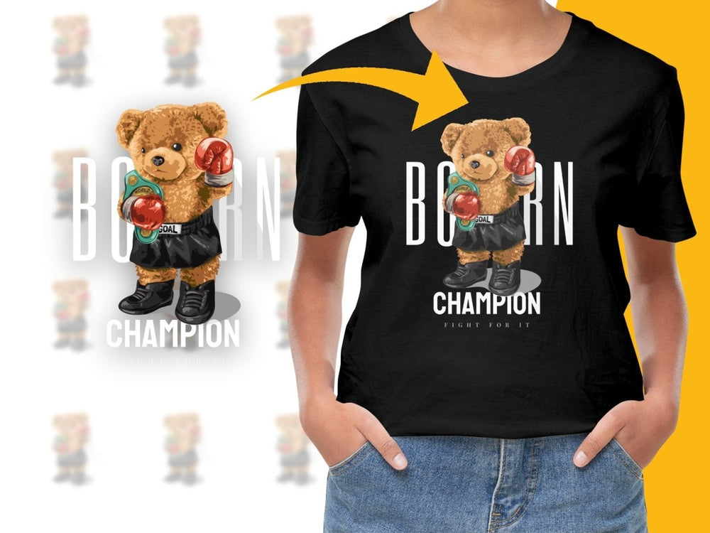 Champion Teddy Bear Boxer World Goal PNG File - Teepew